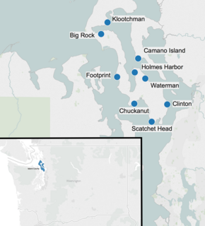 Locations of glacial erratics in Island County. Glacial erratic boulders in Island County.png