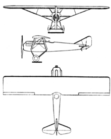 Gourdou-Leseurre GL.23 3-view drawing from Le Document aeronautique April,1926 Gourdou-Leseurre GL.23 3-view Le Document aeronautique April,1926.png