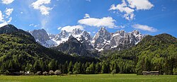 Typical Upper Carniolan rural landscape in Gozd Martuljek