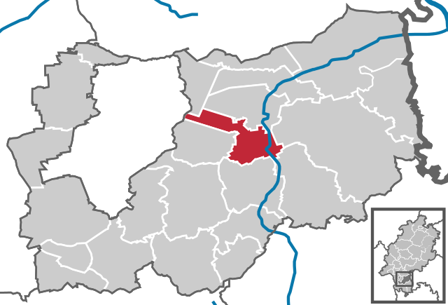 Poziția  Groß-Zimmern pe harta districtului Darmstadt-Dieburg