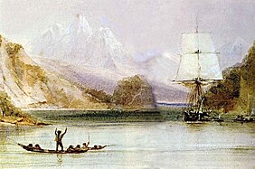 HMS Beagle вітають місцеві фуегійці