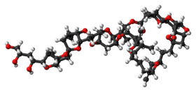 Space-filling model of the halichondrin B molecule