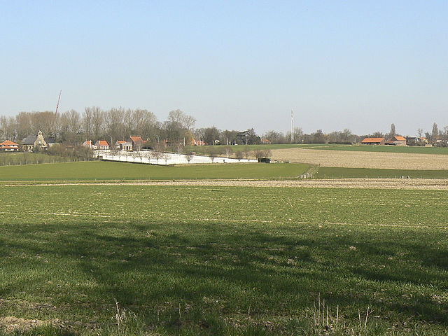 View of Hooge from the south, with Hooge Crater Cemetery clearly visible