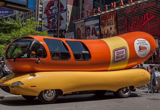 WIENERMOBILE for hot dogs seen in New York city