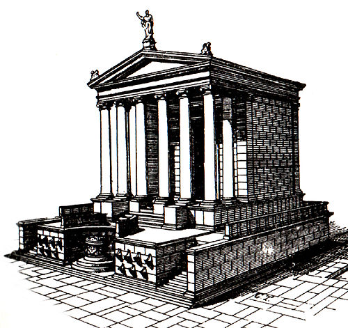 Reconstruction of the Temple of Divus Iulius according to Christian Hülsen