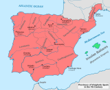 Provinces of Visigothic Spain in the 7th Century