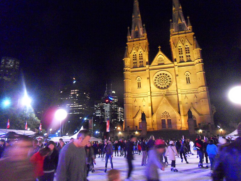 File:Ice Skating at St Mary's Cathedral, Sydney.JPG