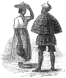 An Ilocano woman and man wearing kattukong and annanga, circa 1820s Ilocos Indians.jpg