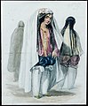 In The Streets, Preparing to go out, Caubul costumes, 1842.jpg