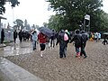 The Isle of Wight Festival 2011, seen on Sunday of the event. For the first time in the events history, there was a continuous downpour of rain, causing much of the site to turn to mud, costing Festival organisers Solo thousands in putting the site back to it's original state after the event.