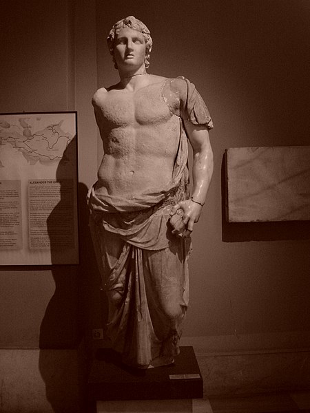 File:Istanbul - Museo archeol. - Alessandro Magno (firmata Menas) - sec. III a.C. - da Magnesia - Foto G. Dall'Orto 28-5-2006 b-n.jpg