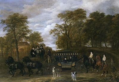 The Arrival of Cornelis de Graeff and Members of His Family at Soestdijk, His Country Estate by Jacob van Ruisdael Jacob van Ruisdael - Cornelis de Graeff with his Wife and Sons (ca.1660).jpg