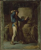 Jean-François Millet - Cooper apretando duelas en un barril - 17.1500 - Museo de Bellas Artes.jpg