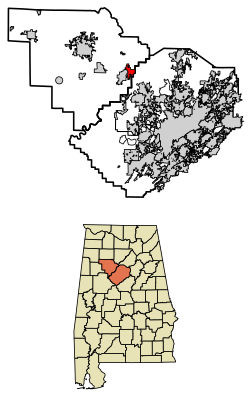 Jefferson County and Walker County Alabama Incorporated and Unincorporated areas Sumiton Highlighted 0173848.svg