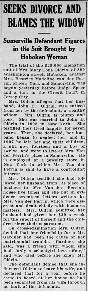 Thumbnail for File:John Edward Oldrin (1867-1947) and Mary Rhoda Cone (1872-1967) in The Courier-News of Bridgewater, New Jersey on 2 June 1914.jpg