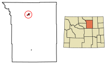 Johnson County, Wyoming, áreas incorporadas e não incorporadas Buffalo em destaque 5610685.svg