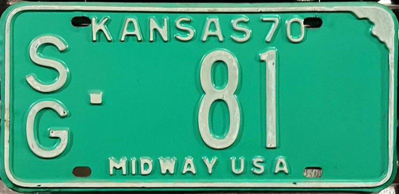 File:Kansas License Plate 1970 - Photo Credits to Nathan Kuehn.jpg