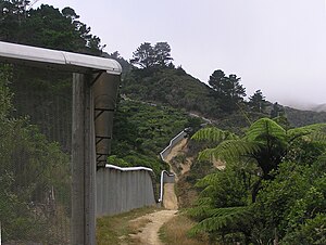 A stretch of the fence Karori Wildlife Sanctuary Fence 02.jpg