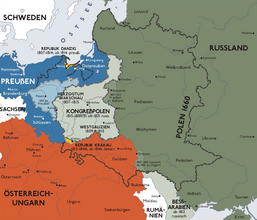 Herzogtum Warschau (Duchy of Warsaw) und Kongresspolen (Congress Poland)