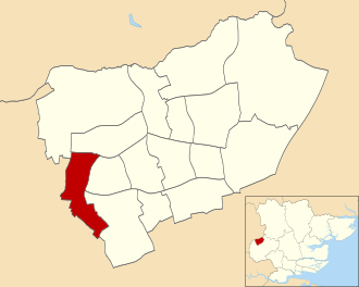 Location of Katherines with Sumner ward Katherines with Sumner ward in Harlow 1976.svg