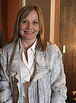 Mary Barra, CEO of GM, gave her testimony during the trial Keith Krach with Mary Barra CEO of General Motors (cropped).jpg