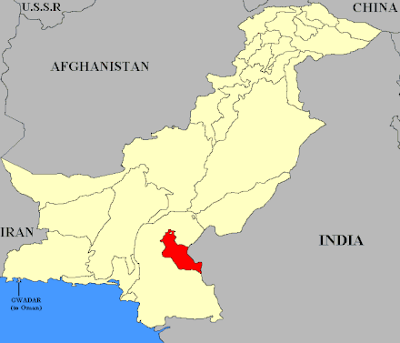 Khairpur State (marked in red) joined Pakistan as a princely state in 1947
