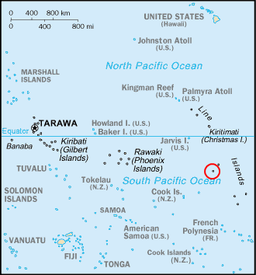 Starbuck Islands läge i Kiribati.