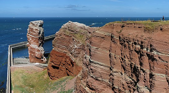 The cliffs at the northwestern end of Heligoland with the stack called Lange Anna