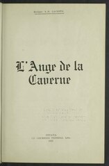 Madame A. B. Lacerte, L’ange de la caverne, 1922    