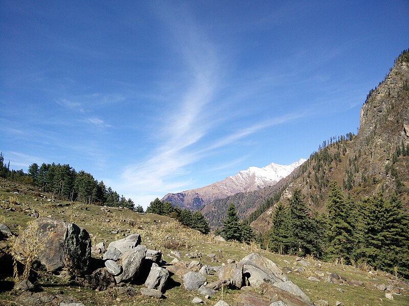 File:Landscape with mountains and rocks in Khir Ganga, Himachal Pradesh.jpg