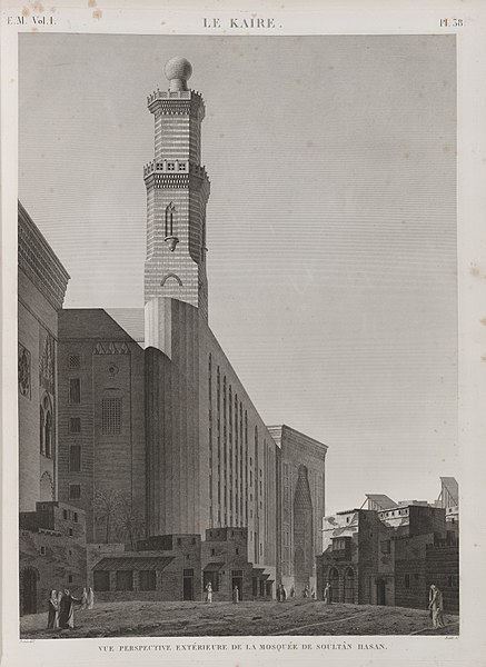 Pl.38 - Vue perspective extérieure de la Mosquée de Soultân Hasan