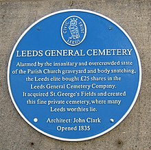 Civic Society blue plaque Leeds General Cemetery Plaque.jpg