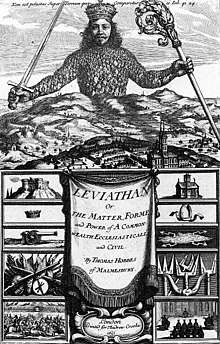 The frontispiece to Thomas Hobbes' Leviathan, which appears at the beginning of chapter 16 "On the Origin of Morality". Leviathan.jpg