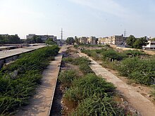 Liaquatabad railway station, view towards North Nazimabad from pedestrian bridge