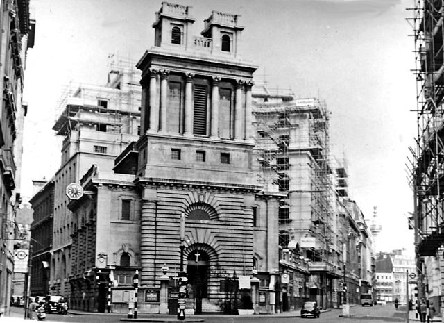 St Mary Woolnoth pictured in 1959.