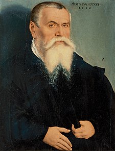 Lucas Cranach starší, autoportrét (1550), Galerie Uffizi