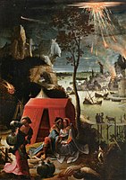 Lot and His Daughters, a painting of c.1520, shows Biblical Sodom as a typical Dutch city of the painter's time.