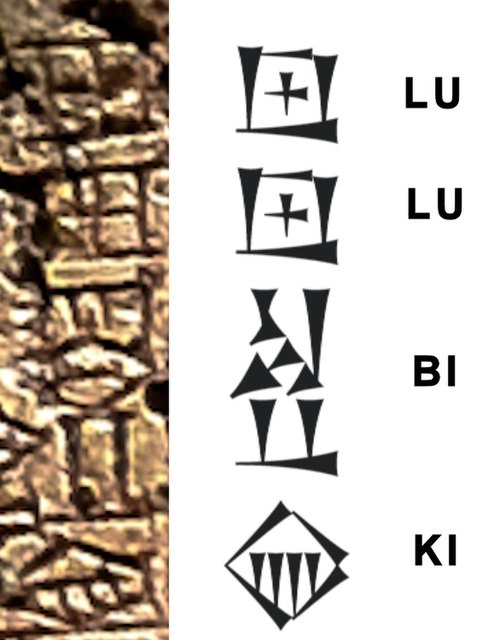 Lullubi-ki ("Country of the Lullubi") on the Anubanini rock relief