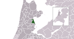 Highlighted position of Zeevang in a municipal map of North Holland