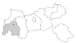 Mapa da Áustria, posição de Landeck acentuada