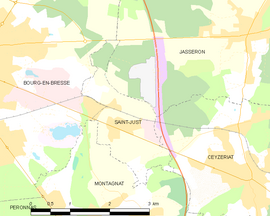 Mapa obce Saint-Just