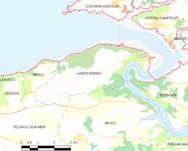 Mapa obce Landévennec