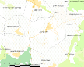 Poziția localității Aigremont