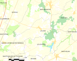 Mapa obce Louans