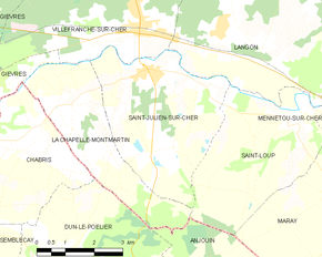Poziția localității Saint-Julien-sur-Cher