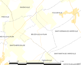 Mapa obce Beuzeville-au-Plain