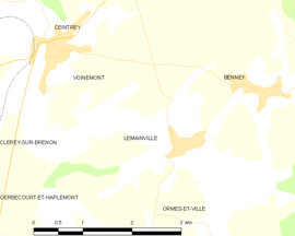 Mapa obce Lemainville