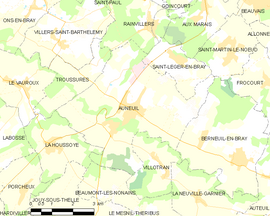 Mapa obce Auneuil