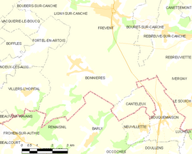 Mapa obce Bonnières