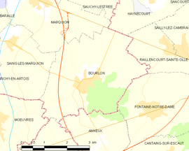 Mapa obce Bourlon
